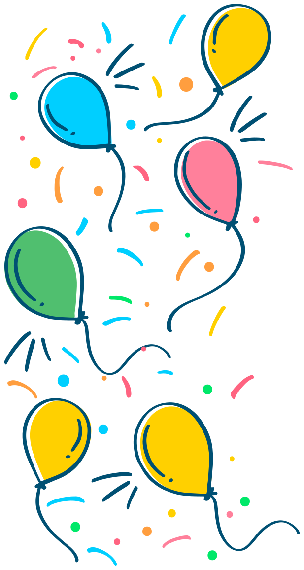 Vinil podovi djeca balon s konfeti - TenStickers