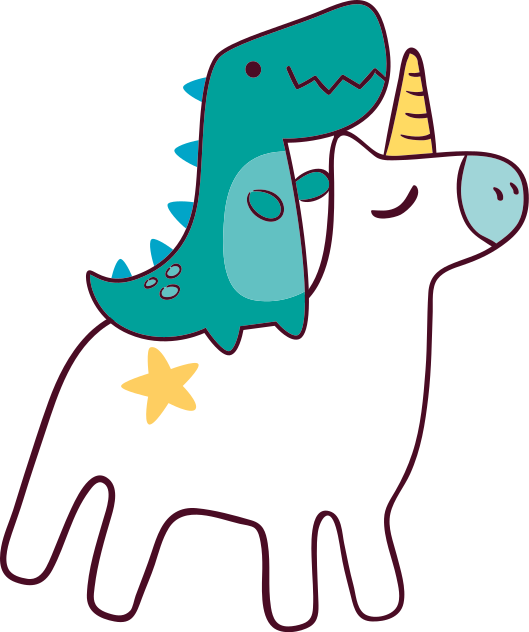 Vinil podovi djeca s dizajnom jednoroga i dinosaura - TenStickers