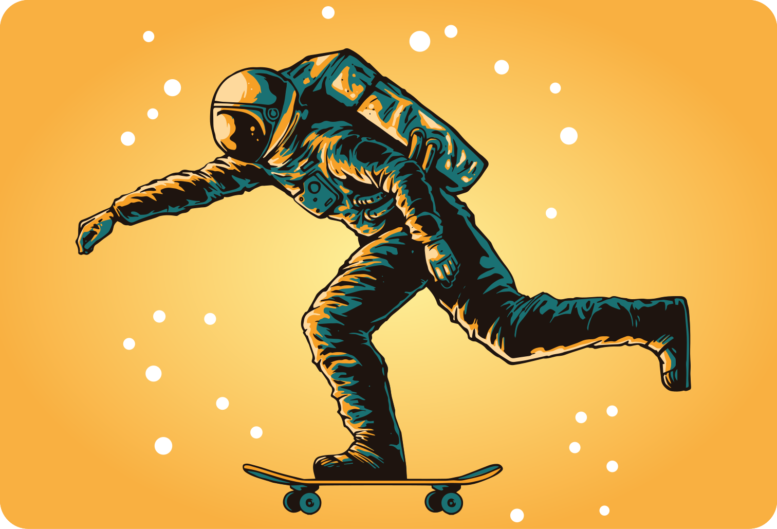Vinil podovi djeca astronaut na skateboardu - TenStickers