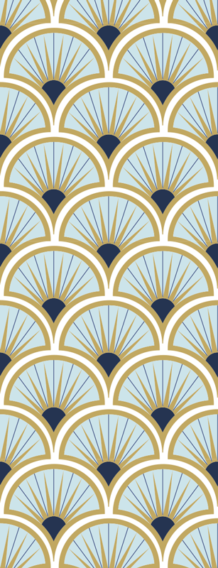 Vinil podovi za kupatilo u nijansama plavog art decoa - TenStickers