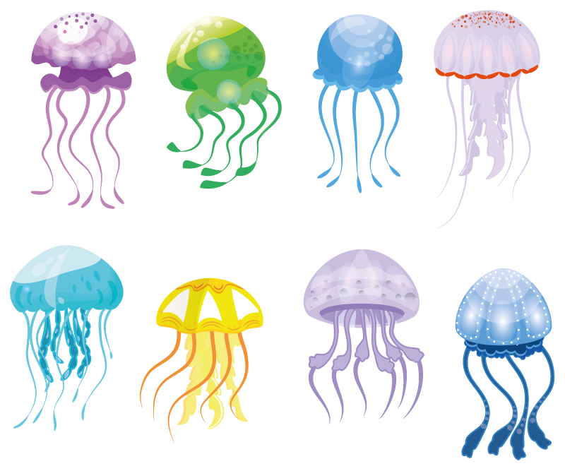 Vinil podovi za kupatilo u bojama meduza - TenStickers