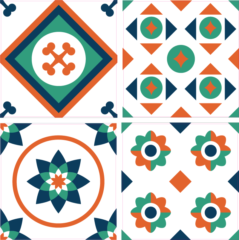 Vinil podovi za kupatilo u geometrijskim uzorcima - TenStickers