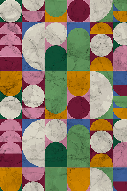 Vinil podovi za kupatilo s geometrijskim teksturama - TenStickers