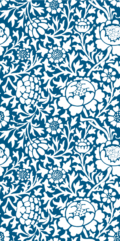 Vinil pod u kuhinji morska plava flora - TenStickers