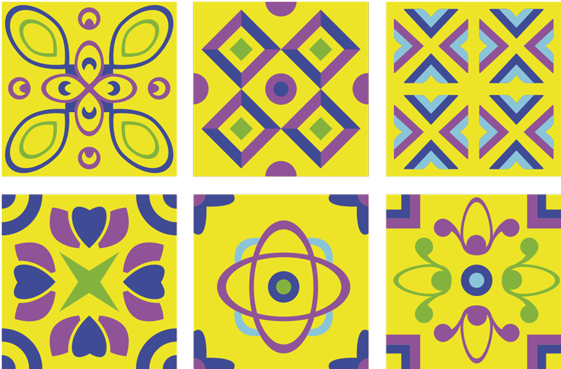 Vinil pod u kuhinji s psihodeličnim simetrijama - TenStickers