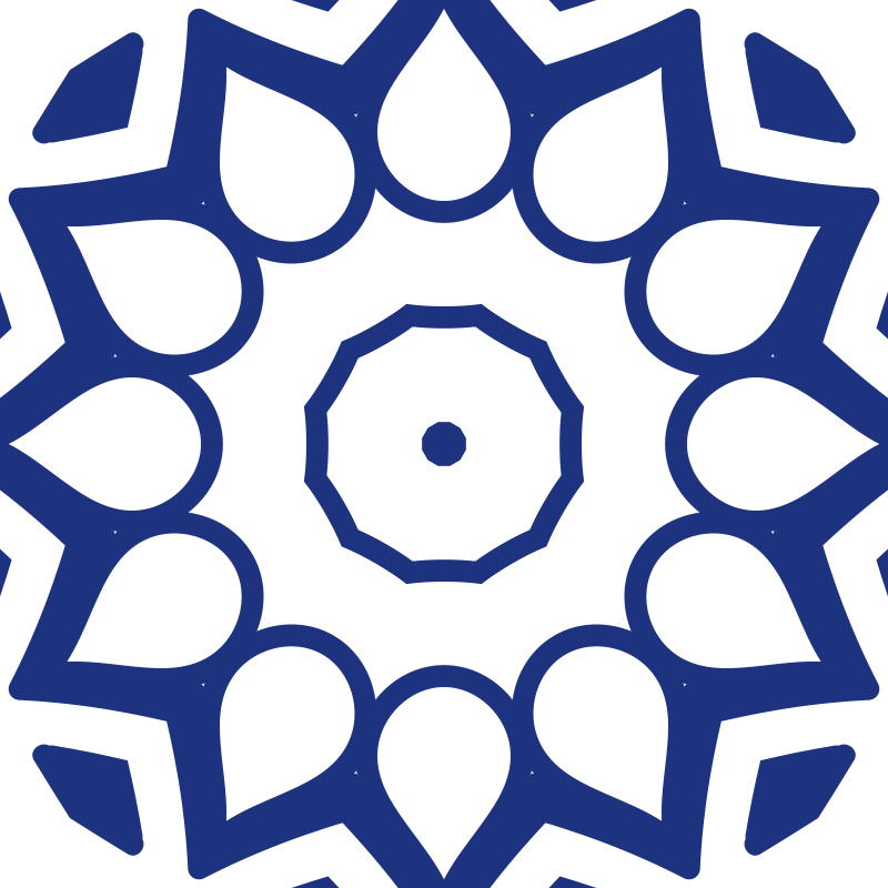 Vinil pod u kuhinji s plavim mandala cvjetovima - TenStickers