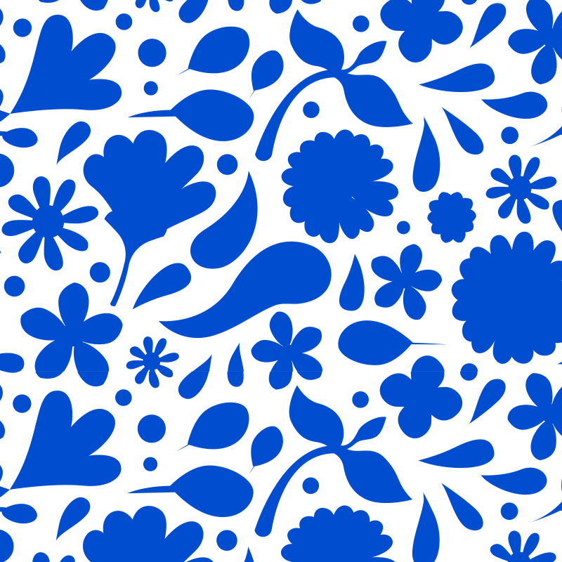 Vinil pod u kuhinji s plavim cvjetovima delft - TenStickers