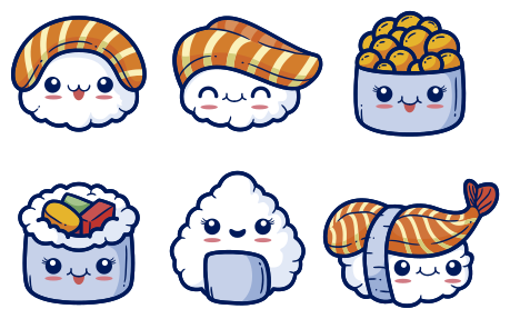 Vinil pod u kuhinji s simpatičnim sushijem - TenStickers