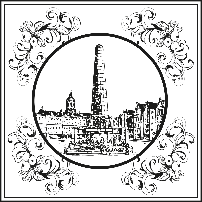 Vinil pod u kuhinji amsterdam trg dama - TenStickers