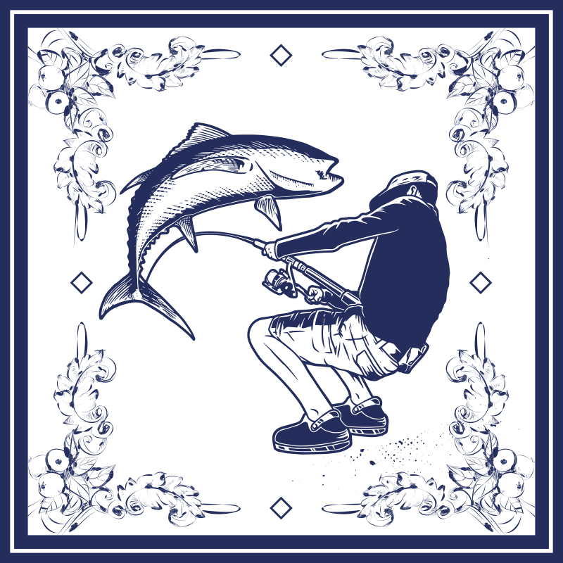 Vinil pod u kuhinji fisherman - TenStickers