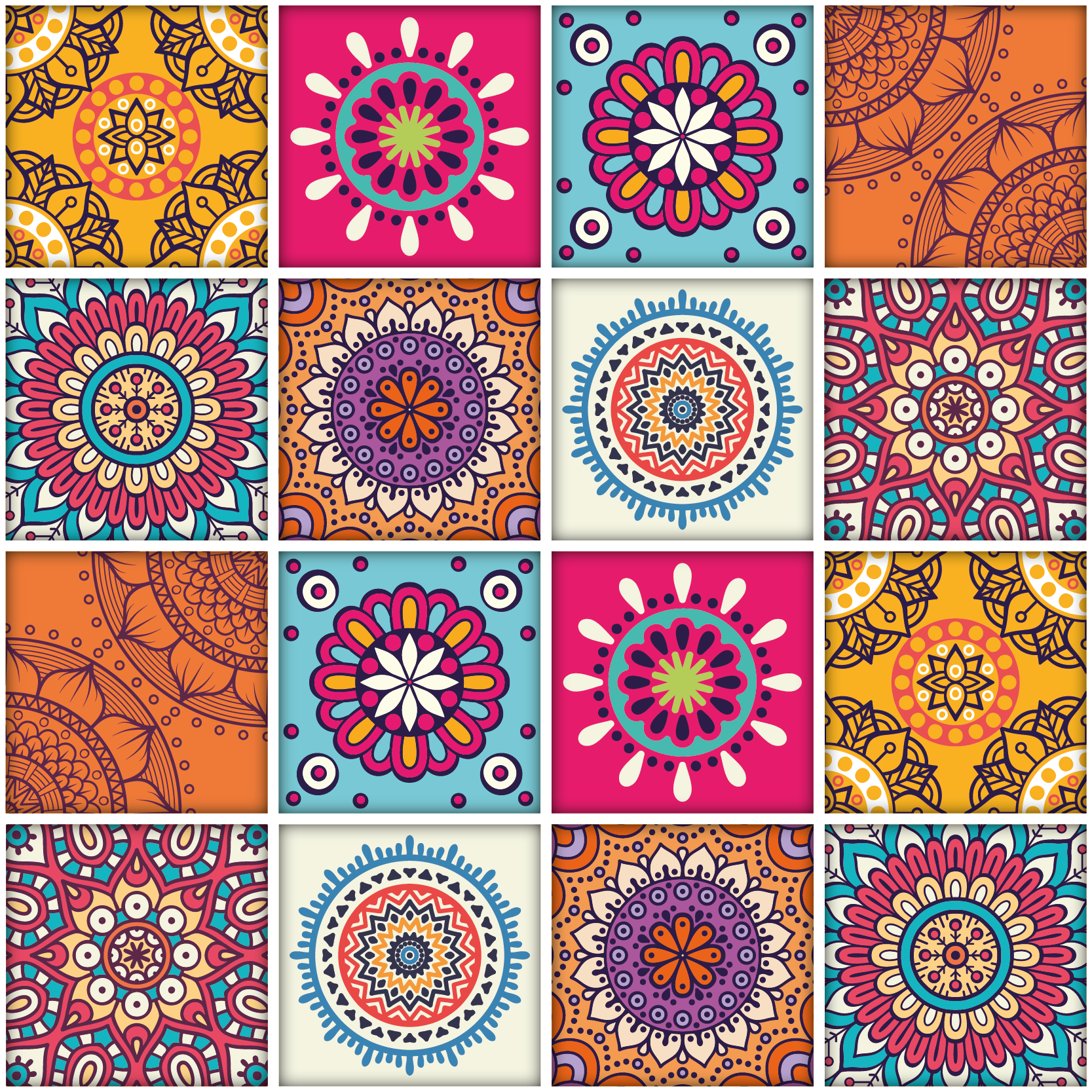 Vinil pod u kuhinji s mandala pločicama - TenStickers