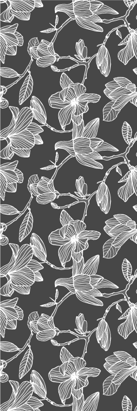 Vinil podovi spavaća soba bijele i sive magnolije - TenStickers
