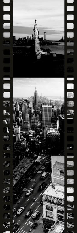 Vinil podovi spavaća soba nyc foto tapet kolaž - TenStickers