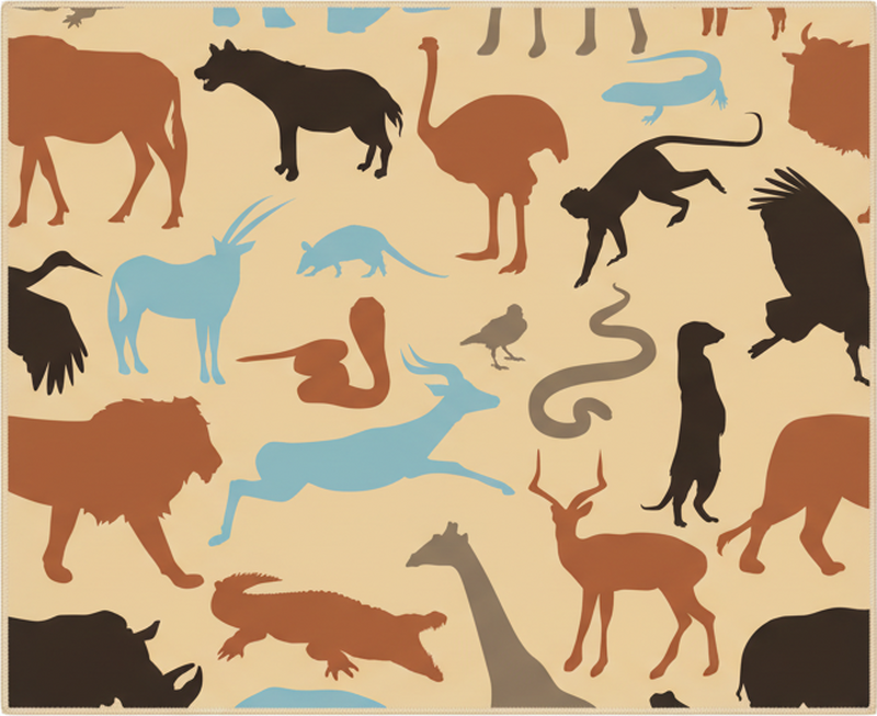 Vinil podovi spavaća soba s motivima safari životinja - TenStickers
