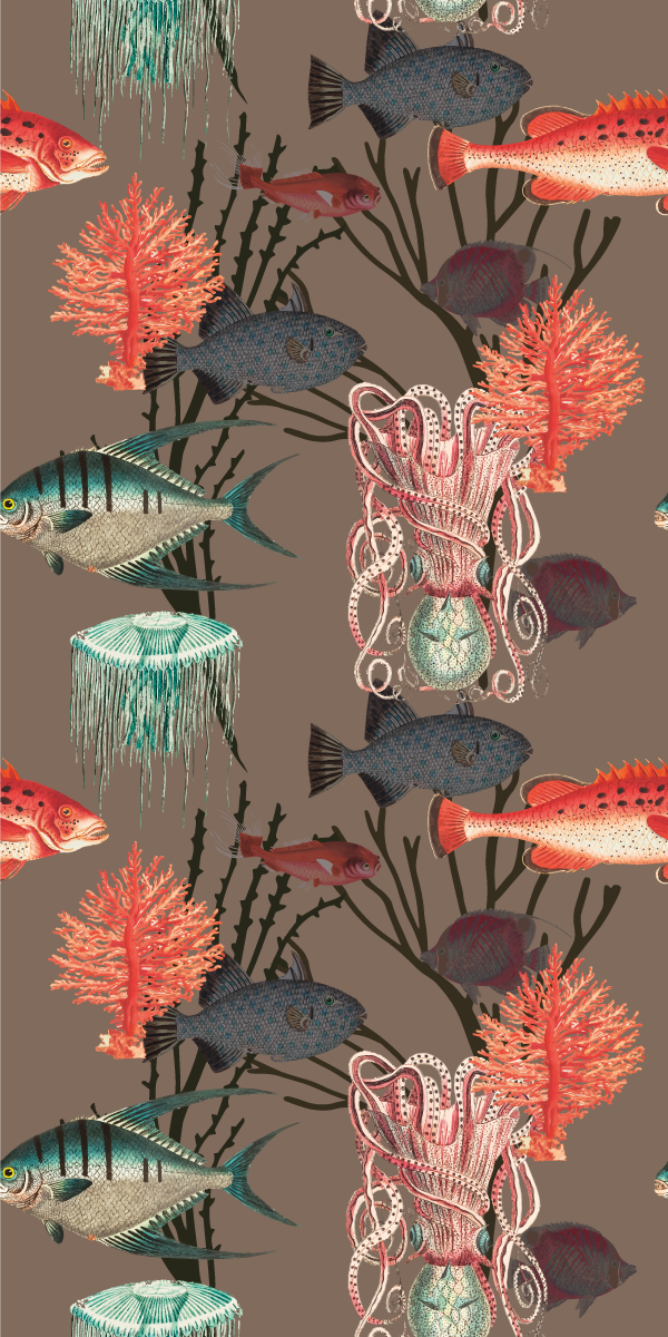 Vinil podovi spavaća soba coral morski život - TenStickers