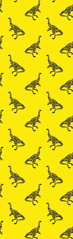 Vinil podovi spavaća soba s simbolima brahiosaurusa žuti - TenStickers
