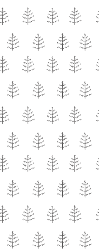 Vinil podovi skandinavski sivo minimalistički uzorak drveća - TenStickers