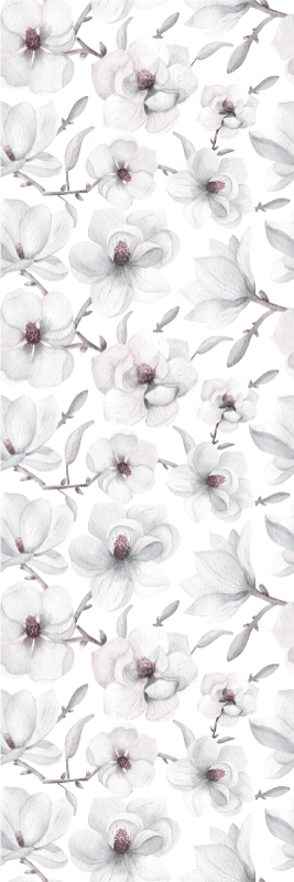 Vinil podovi priroda elegantna grana s cvijetom magnolije - TenStickers