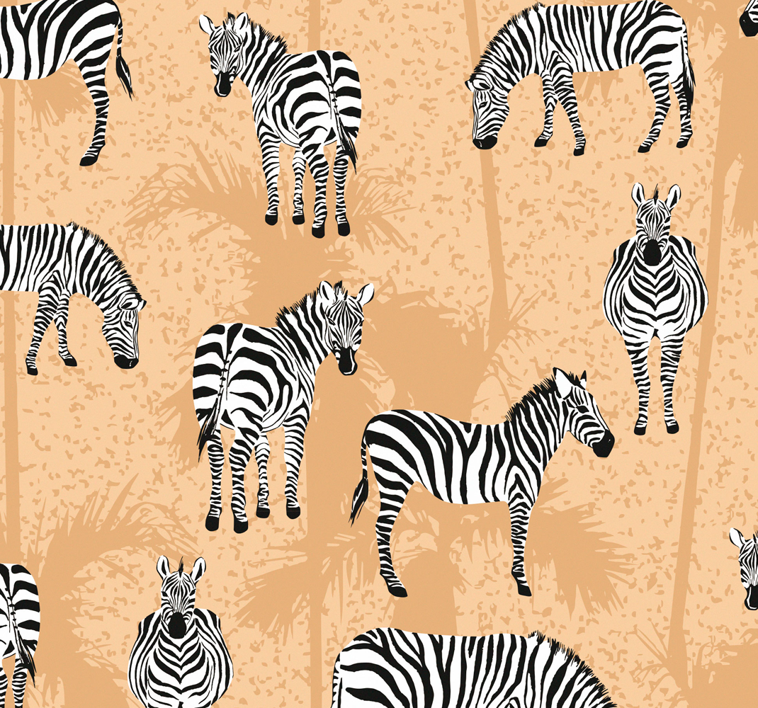 Vinil podovi životinja zebra tapete za kupaonicu - TenStickers