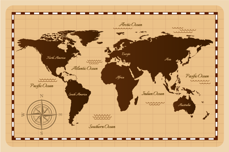 Vinil podovi karta svijeta atlas - TenStickers