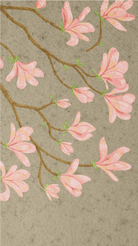 Vinil podovi berba u vintage stilu magnolia - TenStickers