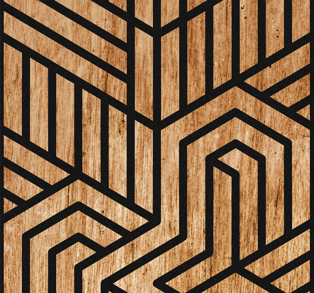 Vinil podovi tekstura wallpaper - drvena geometrija - TenStickers