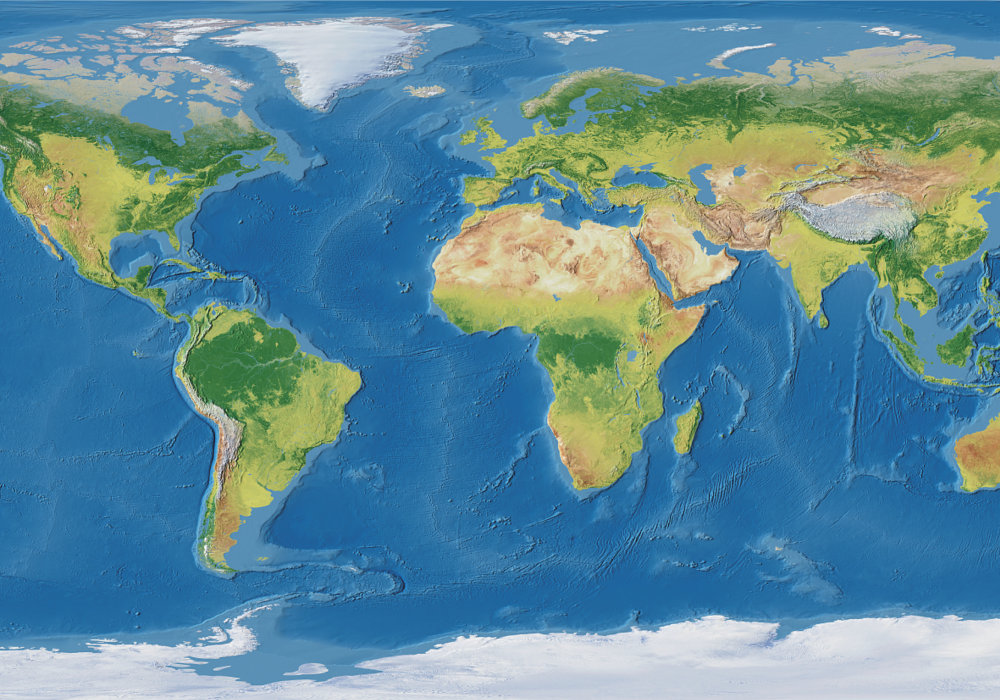Vinil podovi karta svijeta s geografskom realističnošću - TenStickers