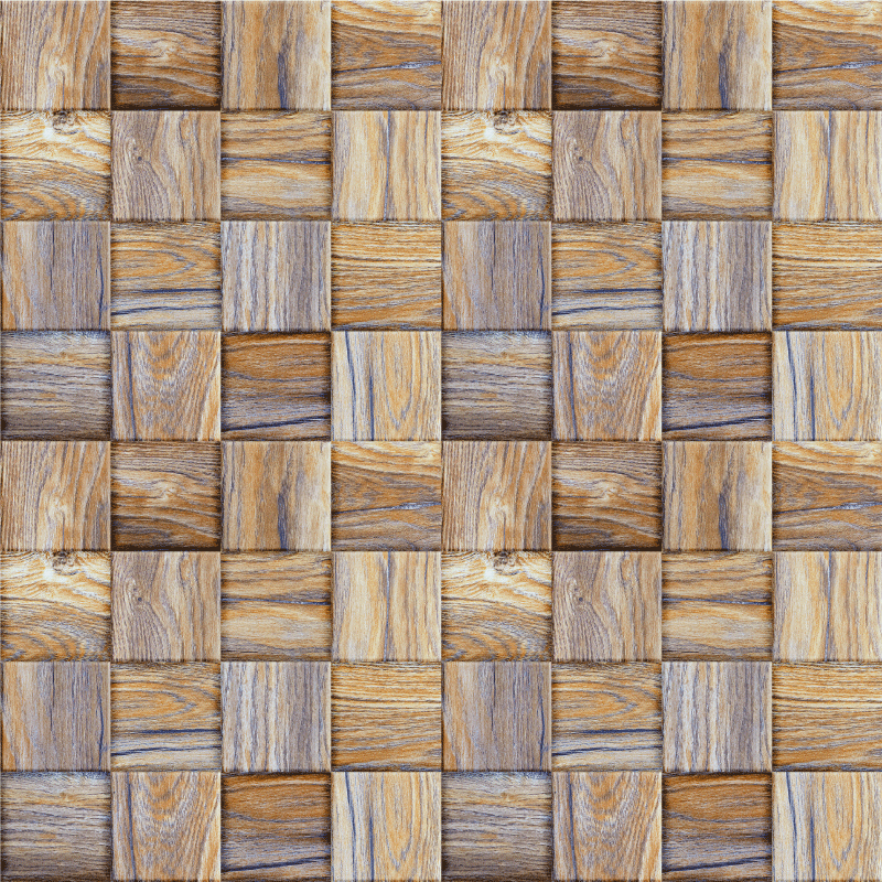 Vinil podovi geometrijski imitacija drvenog mozaika 80-ih - TenStickers