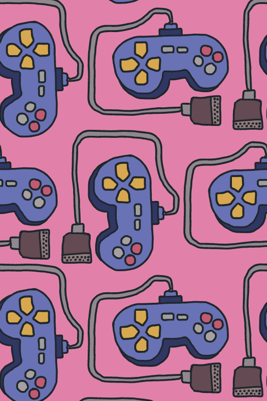 Vinil podovi igre s uzorkom retro kontrolera - TenStickers