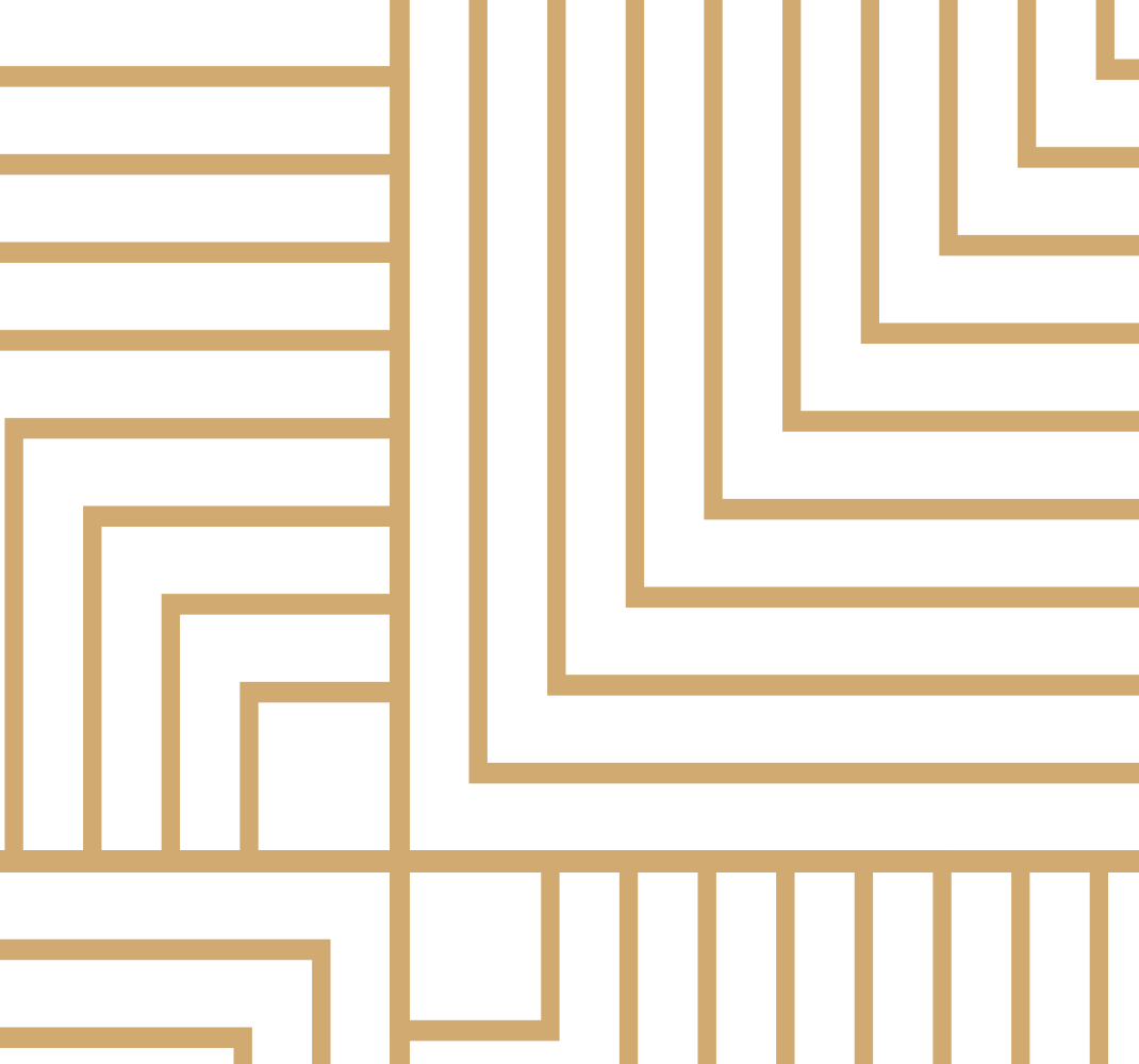 Vinil podovi dnevna soba bijela i zlatna geometrija - TenStickers