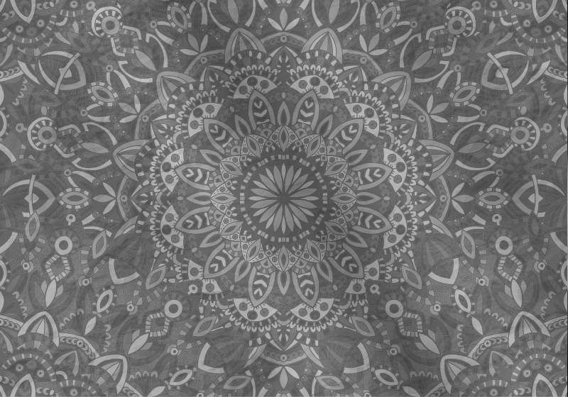 Vinil podovi siva s složenim mandala uzorkom - TenStickers