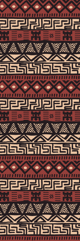 Vinil podovi dvorana s tamnocrvenim tribal uzorkom - TenStickers