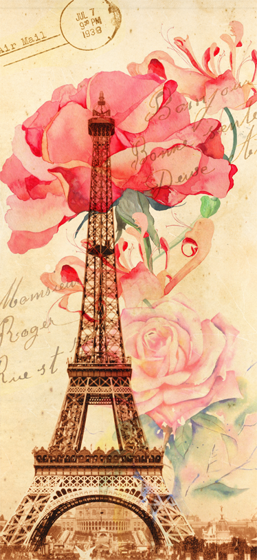 Vinil podovi bež pariz retro stil - TenStickers