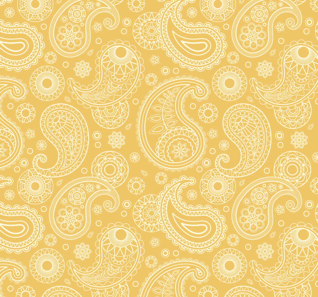 Vinil podovi žuta boja s arapskim paisley uzorkom - TenStickers