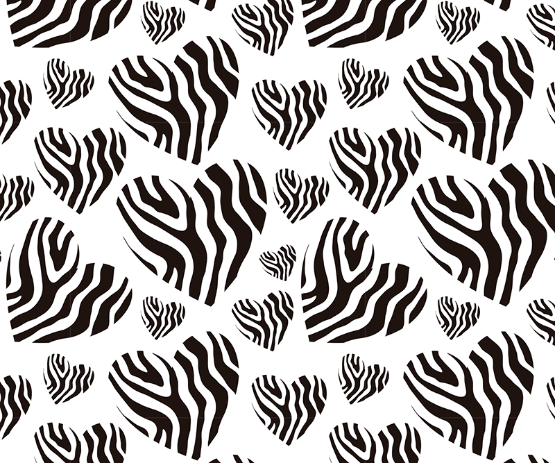 Vinil podovi bijela s uzorkom srca zebra - TenStickers