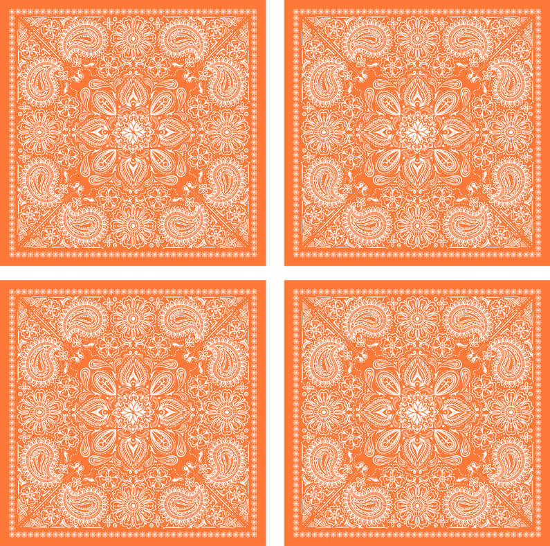 Vinil podovi naranča paisley pločice - TenStickers