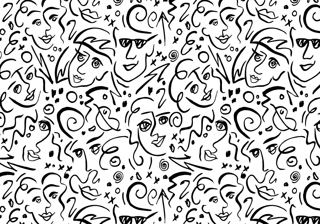 Vinil podovi crno s crno-bijelim grafitima - TenStickers