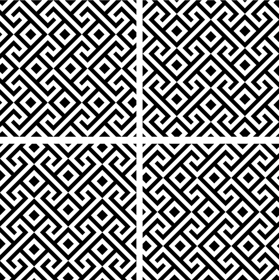 Vinil podovi crno s detaljnim geometrijskim uzorkom - TenStickers