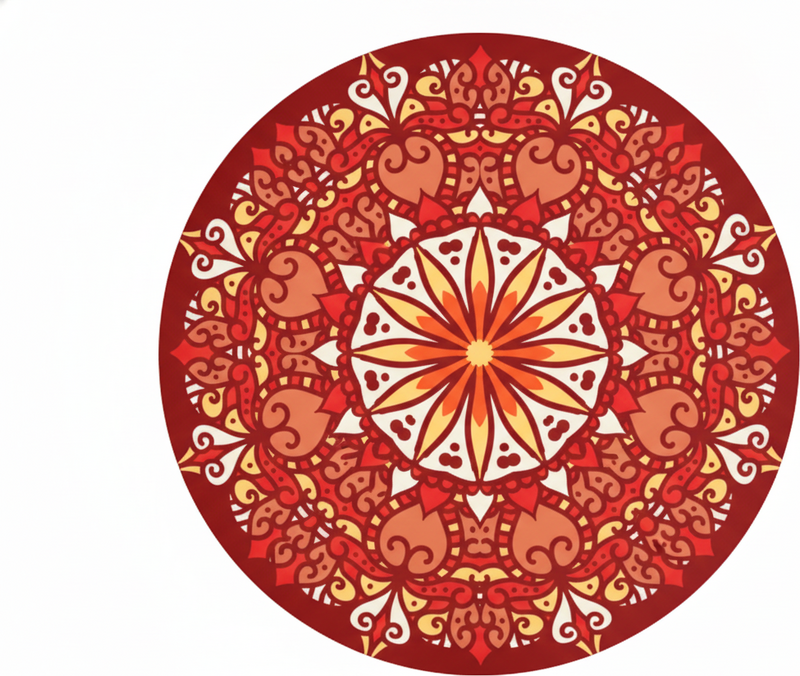 Vinil podovi crvena luksuzna šarena mandala - TenStickers