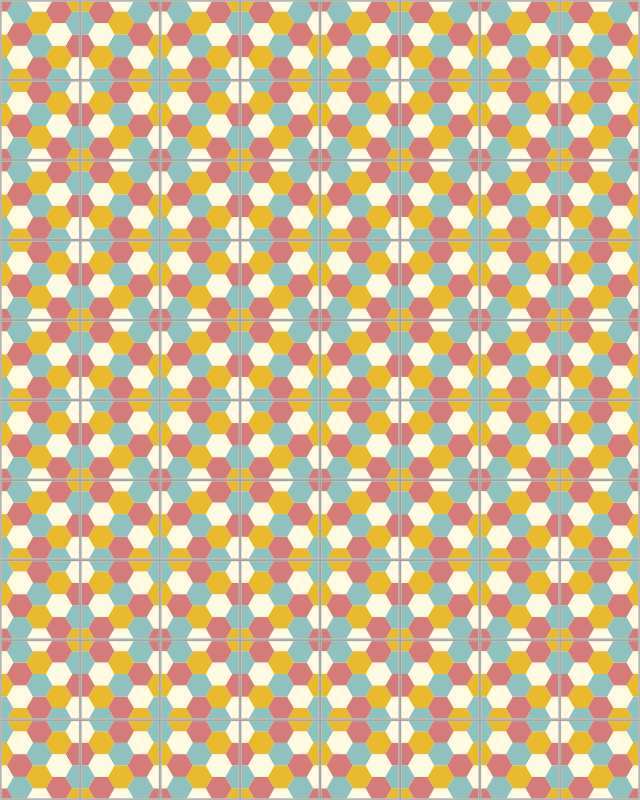 šareni šesterokut geometrijski vinilni tepih - TenStickers