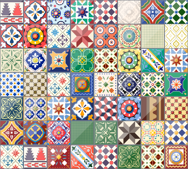 Originalni kvadratni šareni vinilni prostirki - TenStickers