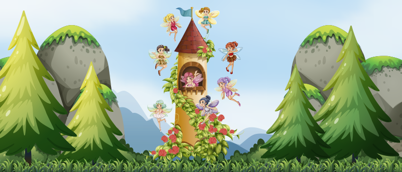 Vinil podovi djeca enchanted Forest Play Area - TenStickers