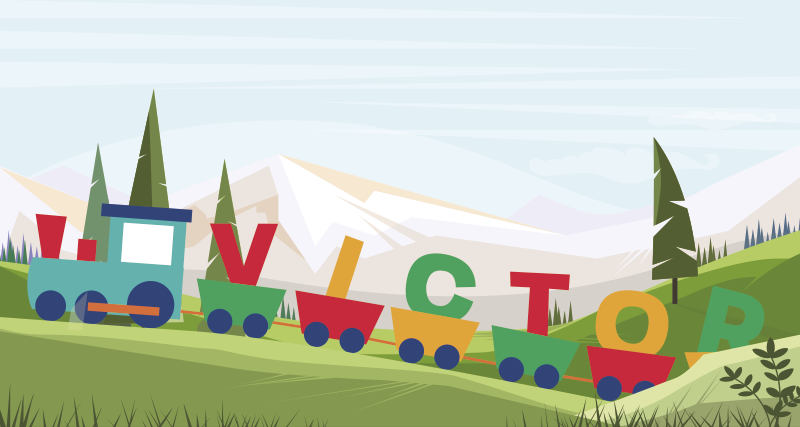 čudesne personalizirane bebe vlaka vinilna prostirka - TenStickers