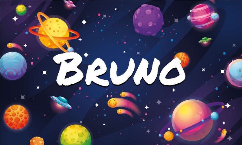 Svemir i planeti vinilna prostirka s imenom - TenStickers