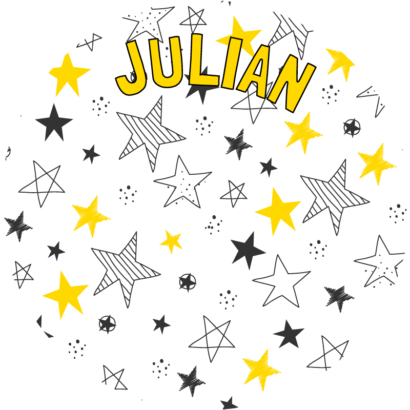 Fenomenalne okrugle personalizirane zvijezde vinilni tepih - TenStickers