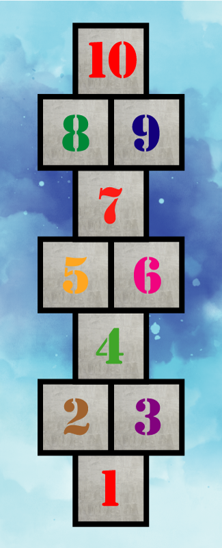 Igra djetinjstva hopscotch vinil prostirka - TenStickers