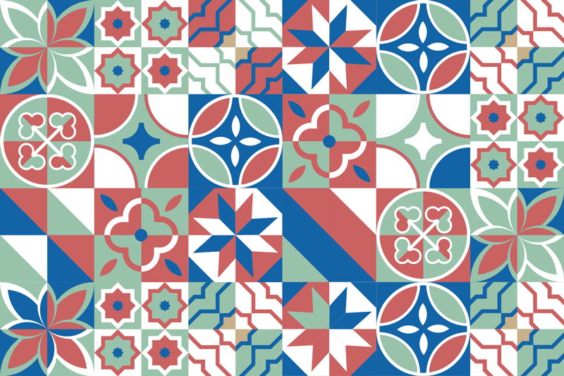 Vinil pločice šareni dizajn pločica - TenStickers