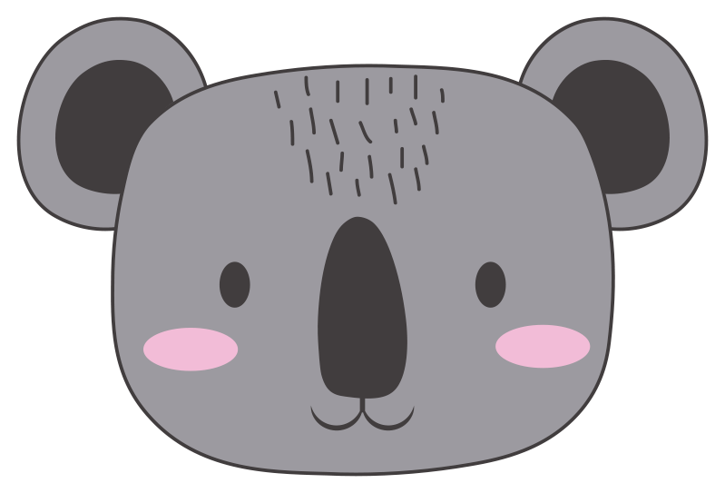 Koala face animal vinil prostirka - TenStickers