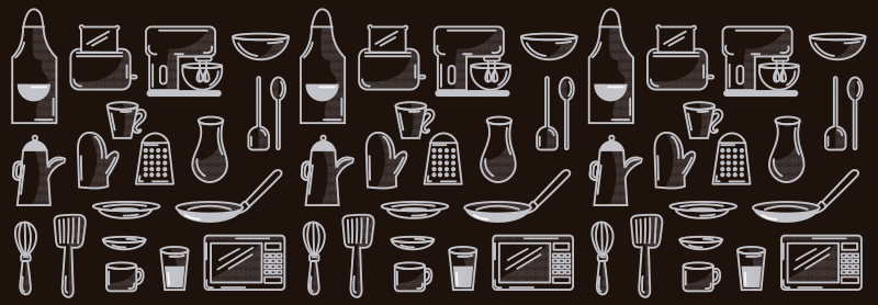 Pravokutni kuhinjski alati moderni vinil tepih - TenStickers