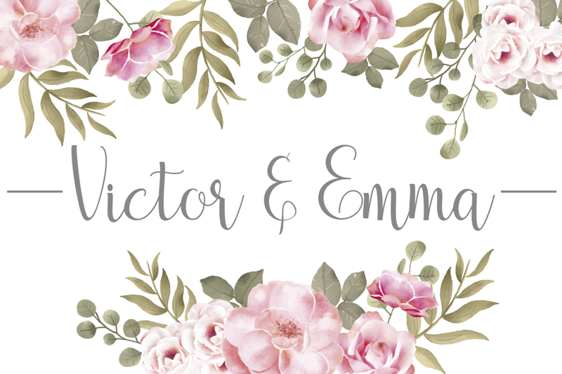 Vinil podovi s imenima personalizirani cvjetni - TenStickers